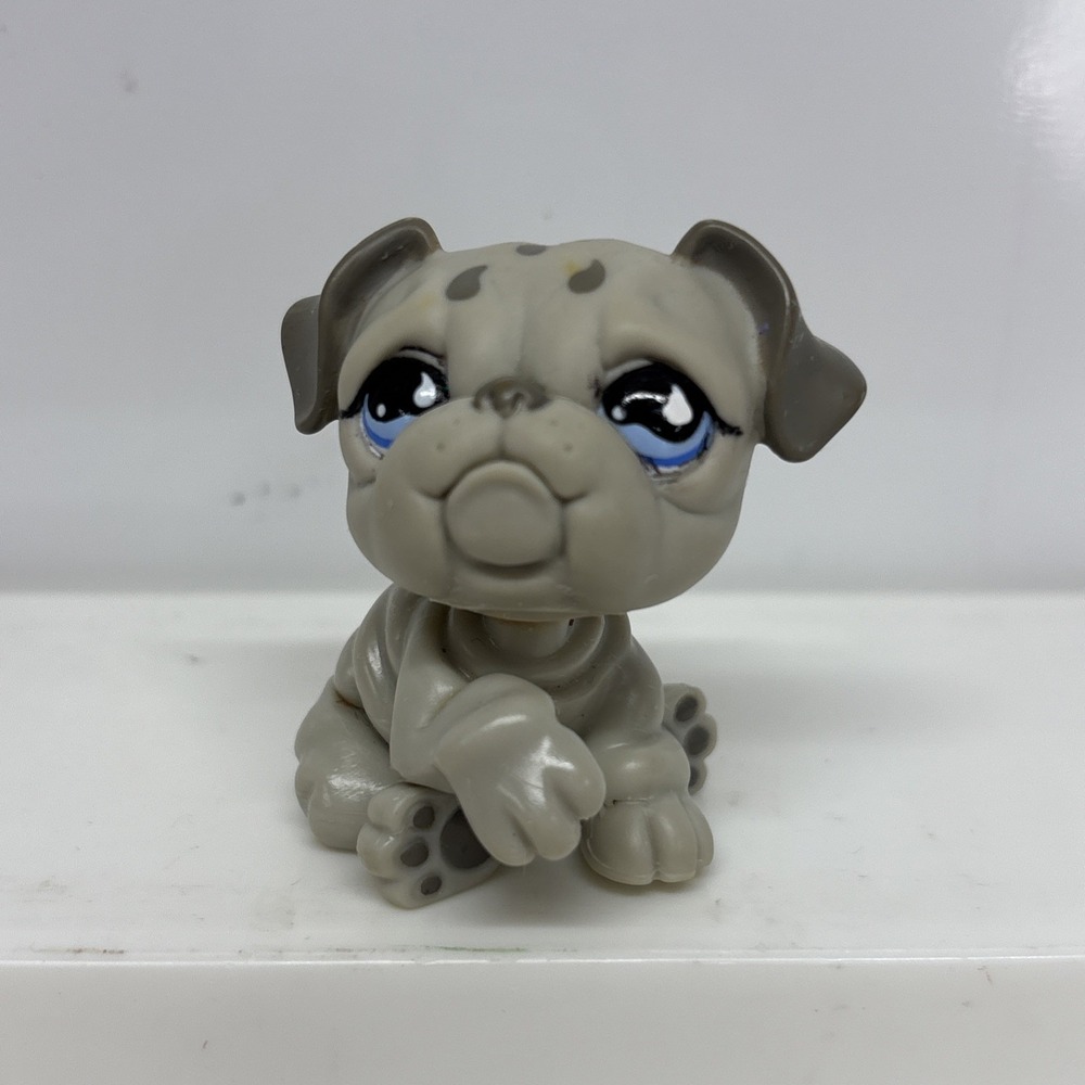 LPS Littlest Pet Shop Greyhound #508 Bulldog Blue Sportiest Eyes Dog Hasbro 2007